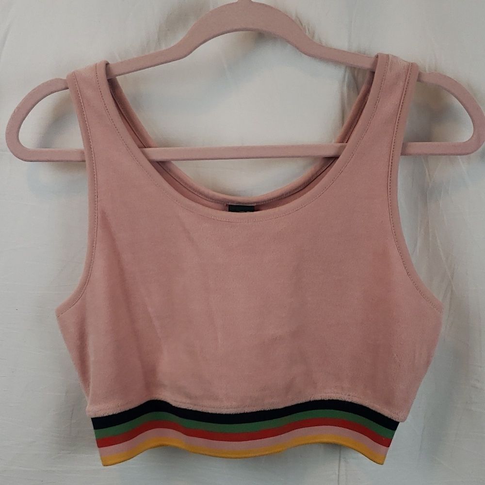 Wild Fable Women's Small Pink Velour Sports Bra